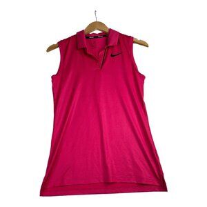Nike Golf‎ Polka Dot Sleeveless Polo Blouse size XS Pink Barbie